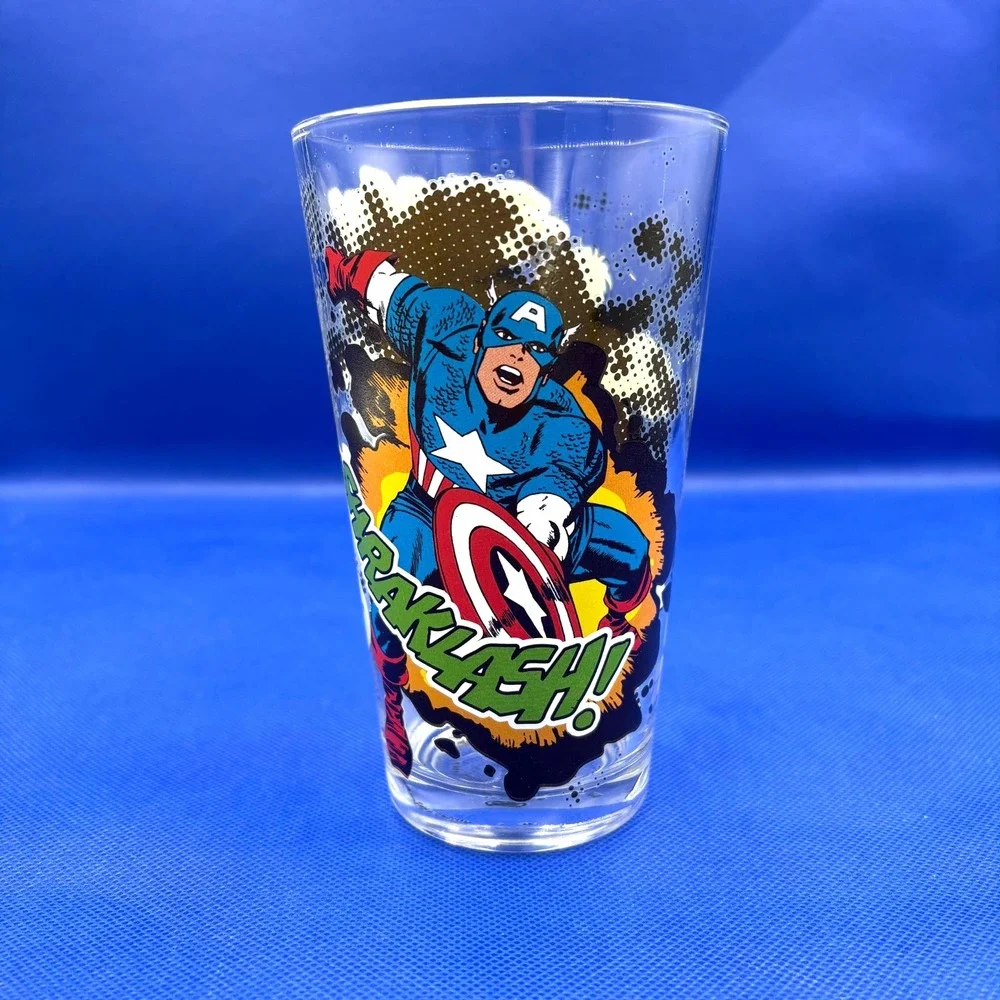 Marvel Comics Drinking Glass, Hulk/Captain America/Thor/Iron Man 16 oz, Set of 2